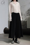 M.A+ front button drooping wide leg pants PW481 CWP1